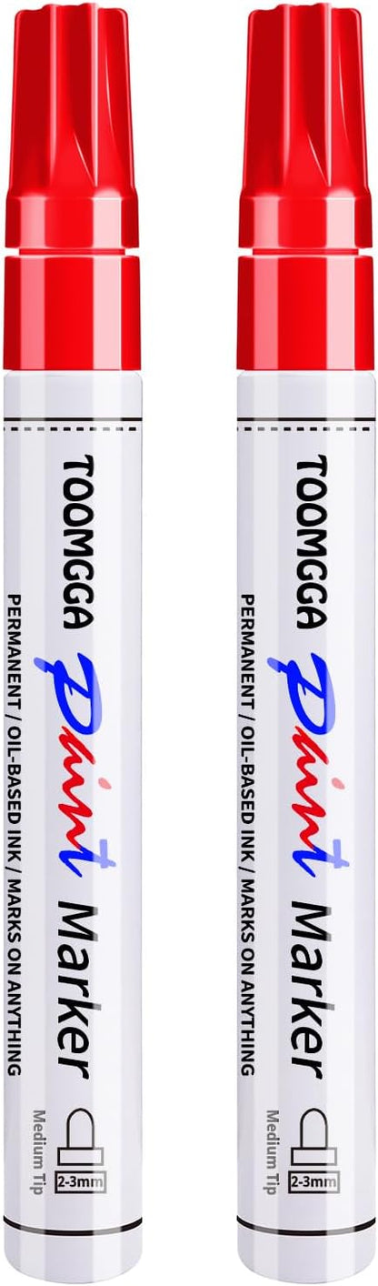 2 White Paint Pens Permanent Paint Markers, Oil Based Medium Tip