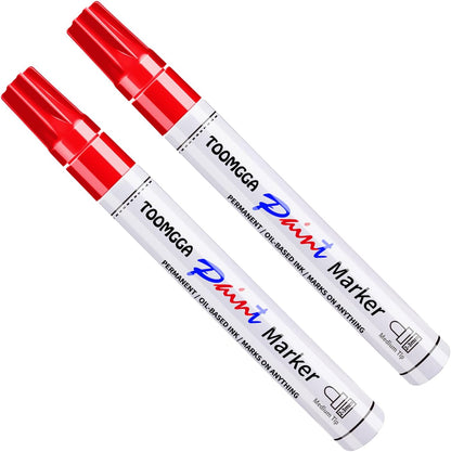 2 White Paint Pens Permanent Paint Markers, Oil Based Medium Tip