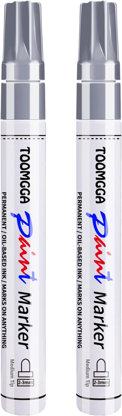 2 White Paint Pens Permanent Paint Markers, Oil Based Medium Tip