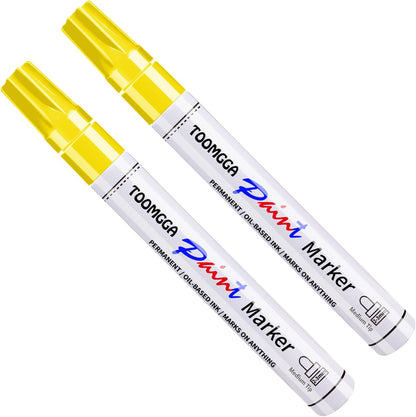 2 White Paint Pens Permanent Paint Markers, Oil Based Medium Tip