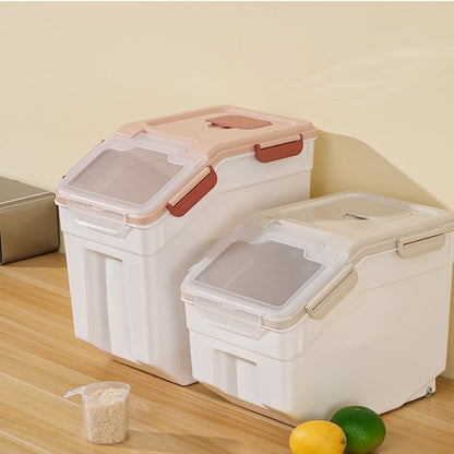 2 Pack 50 lb Airtight Flour Storage Containers with Wheels, Blue