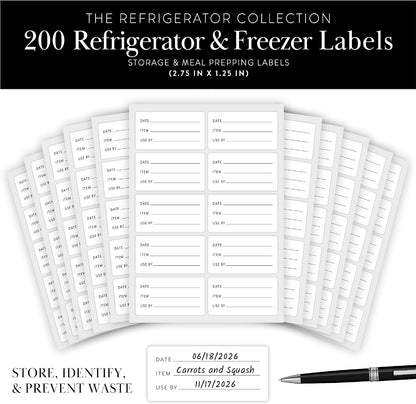 Expiration Date Pantry Labels,176 Waterproof Food Expiration Date Label for Containers, Kitchen Stickers for Food Freshness, Use by Meal Prep Labels, Best By Write On Labels