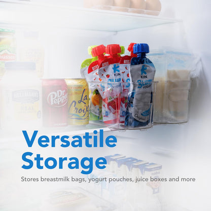 2 Pack Breast Milk Storage Containers with Auto Pusher for Fridge & Freezer