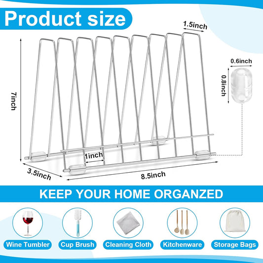 2 Pack Reusable Bags Drying Rack, Stainless Steel Dryer Stand for Silicone Gallon, Freezer, Plastic, Snack, Sandwich Bags, Kitchen Countertop Storage Organizer & Desktop File Holder