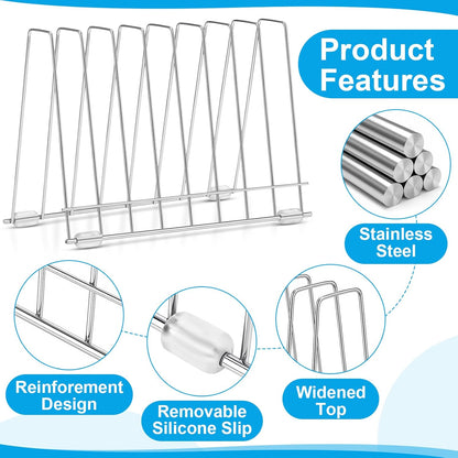 2 Pack Reusable Bags Drying Rack, Stainless Steel Dryer Stand for Silicone Gallon, Freezer, Plastic, Snack, Sandwich Bags, Kitchen Countertop Storage Organizer & Desktop File Holder