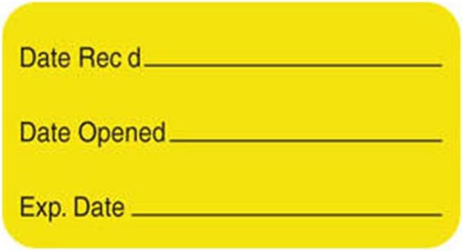 Inventory Control & Sterilization Stickers, Veterinarian Stickers, 1-5/8" x 7/8", Fluorescent Yellow, 560/Roll, Tabbies Veterinary V-LR138