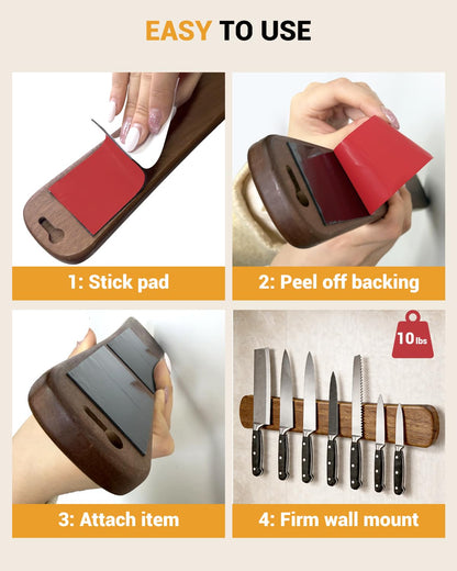 Adhesive Strips Magnetic Knife Holder, 6 Pack, 3.3 x 1.9 in