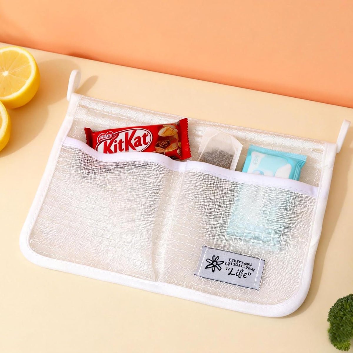 4PCS Refrigerator Hanging Storage Bag Set Breathable Fridge Side Door Organizer Mesh Pouches Space-Saving Refrigerator Side Organizers for Vegetables, Seasonings, Small Objects Containers