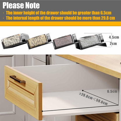 Spice Drawer Organizer, Interlocking Expandable Seasoning Rack Tray Insert for Kitchen Drawers, Spice Rack Drawer for Spice Jars