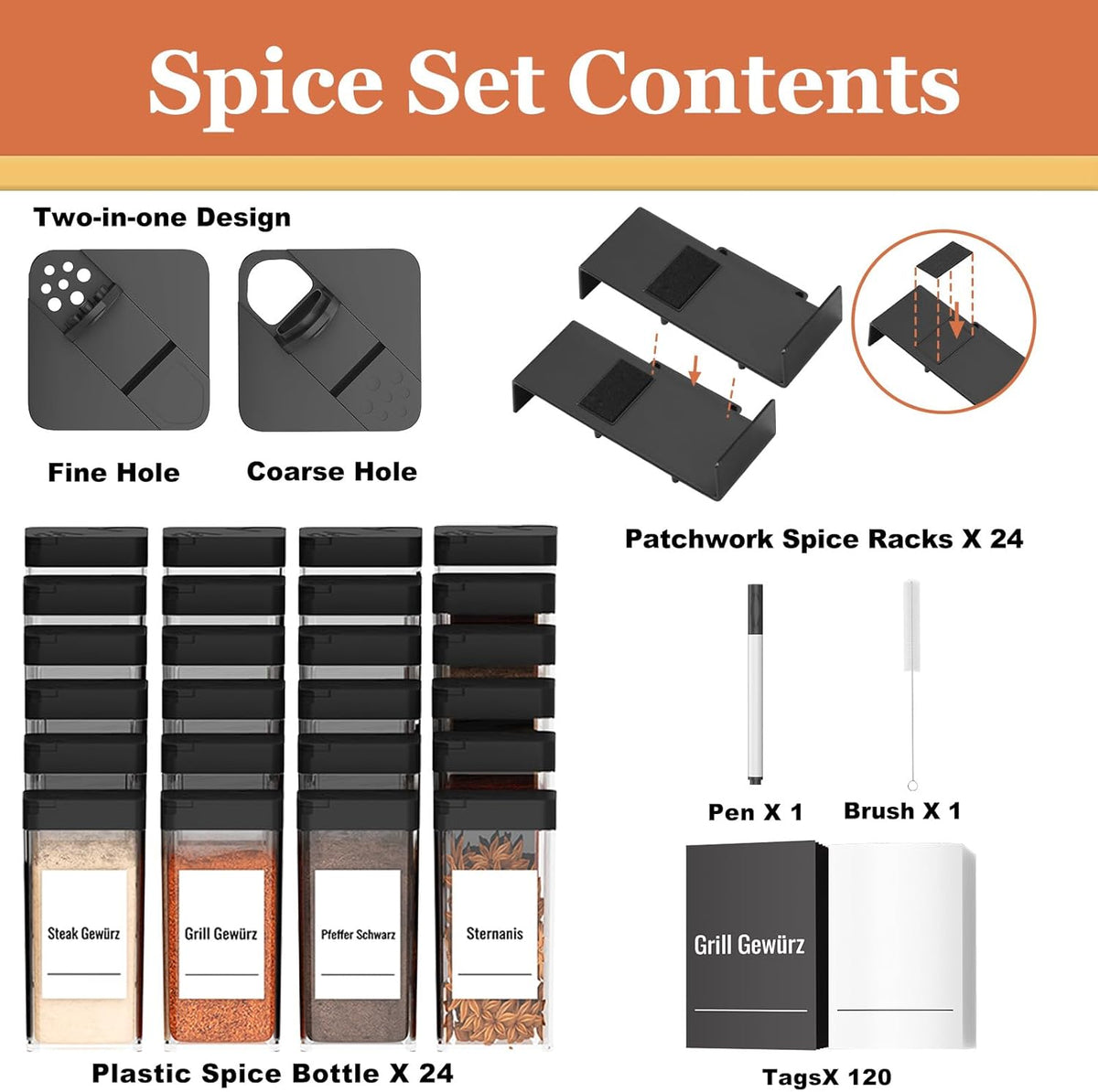Spice Drawer Organizer, Interlocking Expandable Seasoning Rack Tray Insert for Kitchen Drawers, Spice Rack Drawer for Spice Jars