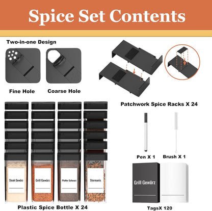Spice Drawer Organizer, Interlocking Expandable Seasoning Rack Tray Insert for Kitchen Drawers, Spice Rack Drawer for Spice Jars