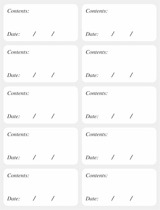 Removable Freezer Food Labels for Jars Easy Peel Off - Frozen Food Storage Labels that Leave No Sticky Residue After Use (Type 2)