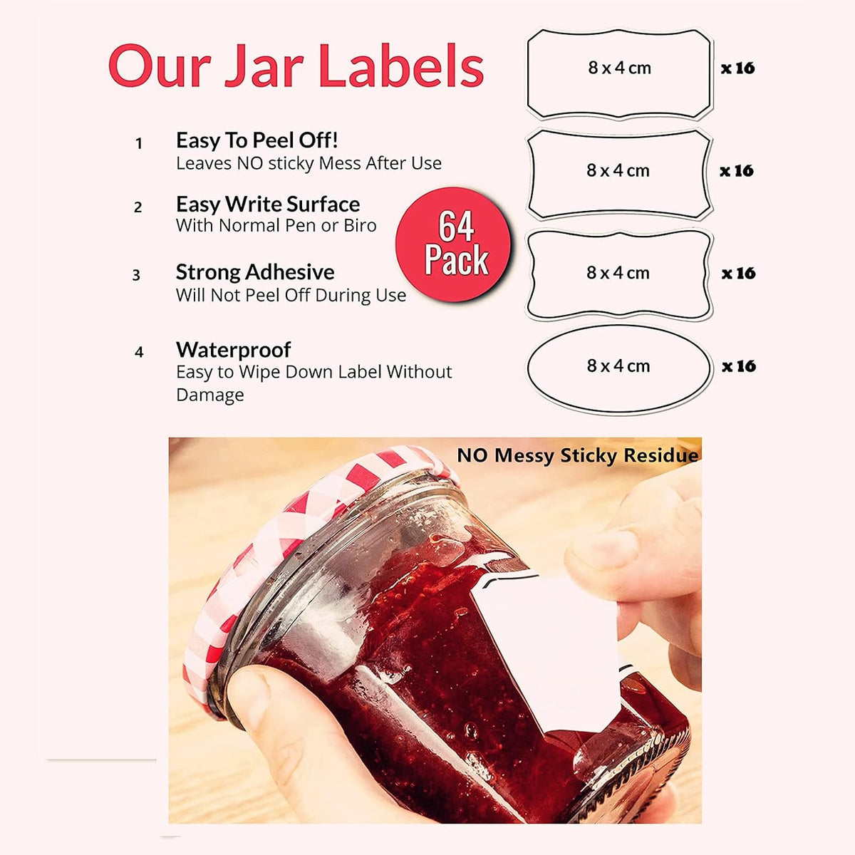 Removable Freezer Food Labels for Jars Easy Peel Off - Frozen Food Storage Labels that Leave No Sticky Residue After Use (Type 2)