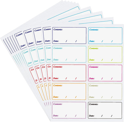 Removable Freezer Food Labels for Jars Easy Peel Off - Frozen Food Storage Labels that Leave No Sticky Residue After Use (Type 2)