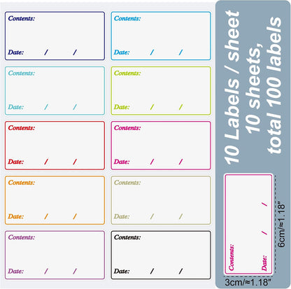 Removable Freezer Food Labels for Jars Easy Peel Off - Frozen Food Storage Labels that Leave No Sticky Residue After Use (Type 2)