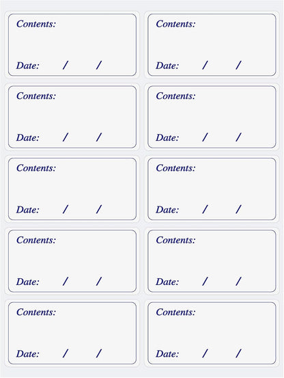 Removable Freezer Food Labels for Jars Easy Peel Off - Frozen Food Storage Labels that Leave No Sticky Residue After Use (Type 2)