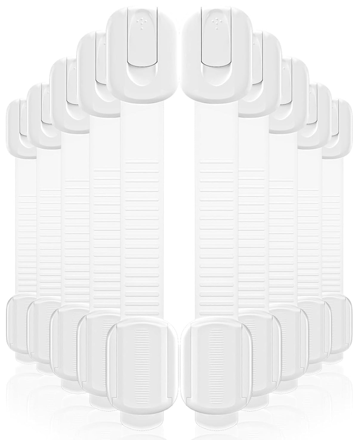 Cabinet Locks Baby Proofing, Child Proof Cabinet Locks with 3M Adhesive - Easy Installation with Adjustable Straps, Multi-Purpose Child Safety Latches for Drawers Fridge Trash Cans Toilets
