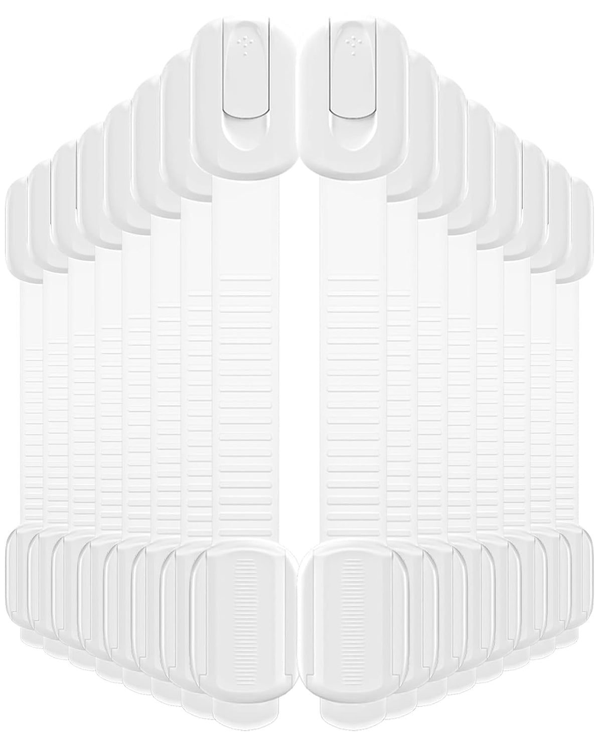 Cabinet Locks Baby Proofing, Child Proof Cabinet Locks with 3M Adhesive - Easy Installation with Adjustable Straps, Multi-Purpose Child Safety Latches for Drawers Fridge Trash Cans Toilets