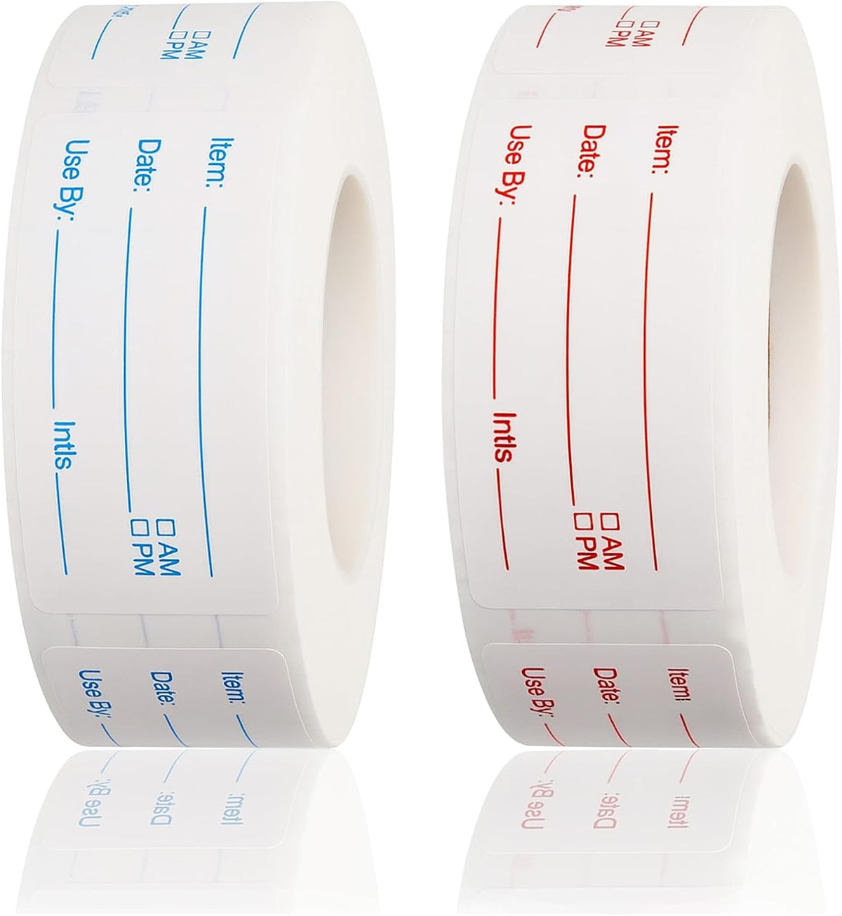 2 Rolls Removable Freezer Food Labels, 1x2 Meal Prep Date Stickers | 1000 writable 1x2" labels (blue/red). Strong freezer-safe adhesive removes cleanly with zero residue. Ideal for meal prep