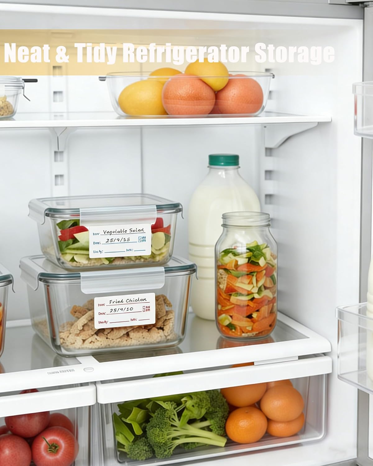 2 Rolls Removable Freezer Food Labels, 1x2 Meal Prep Date Stickers | 1000 writable 1x2" labels (blue/red). Strong freezer-safe adhesive removes cleanly with zero residue. Ideal for meal prep