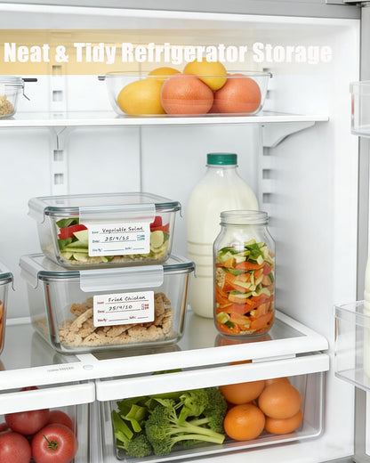 2 Rolls Removable Freezer Food Labels, 1x2 Meal Prep Date Stickers | 1000 writable 1x2" labels (blue/red). Strong freezer-safe adhesive removes cleanly with zero residue. Ideal for meal prep