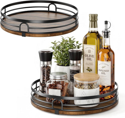 2 Pack 9" 10" Lazy Susan Turntable Organizer for Table Top
