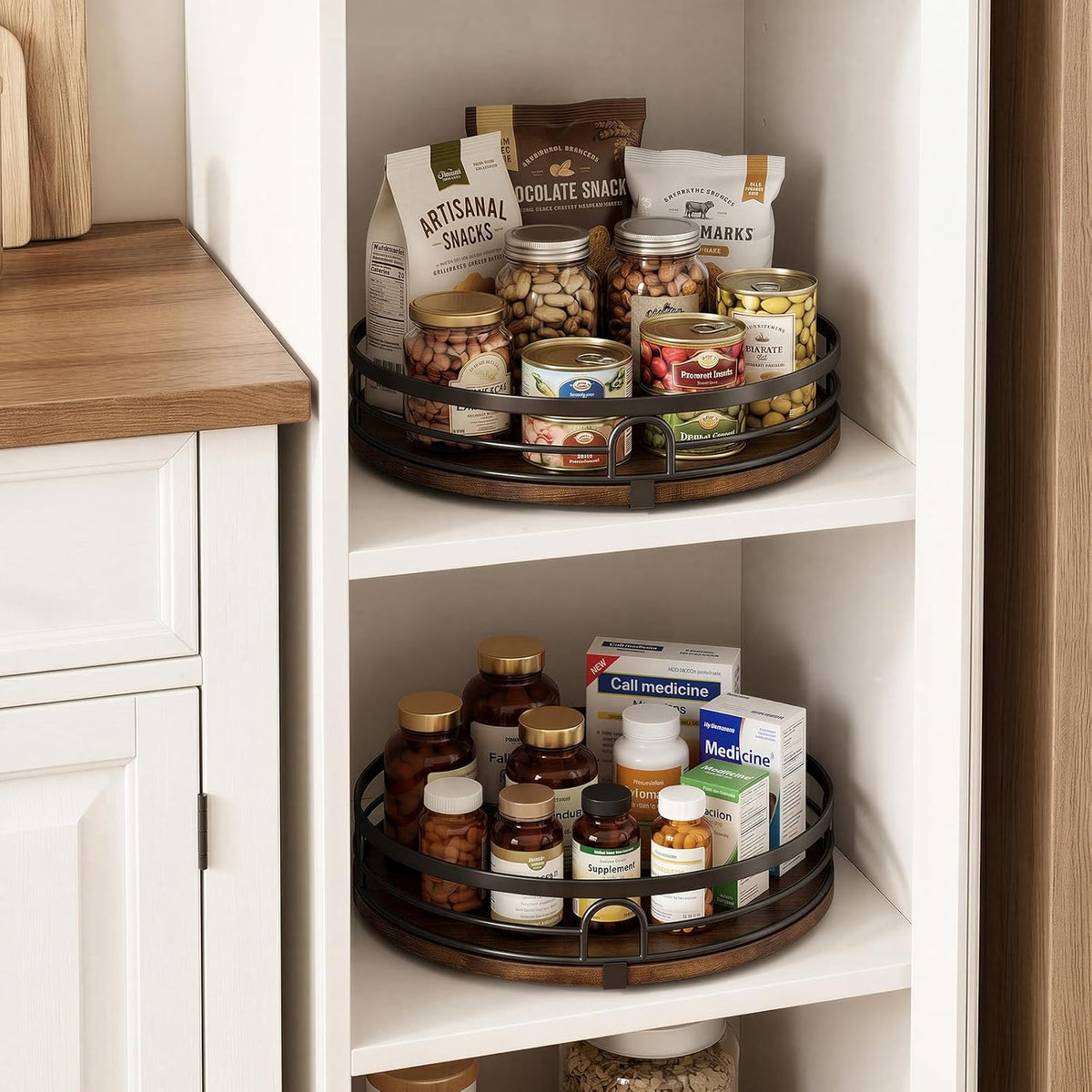 2 Pack 9" 10" Lazy Susan Turntable Organizer for Table Top