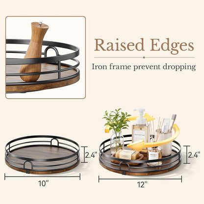 2 Pack 9" 10" Lazy Susan Turntable Organizer for Table Top
