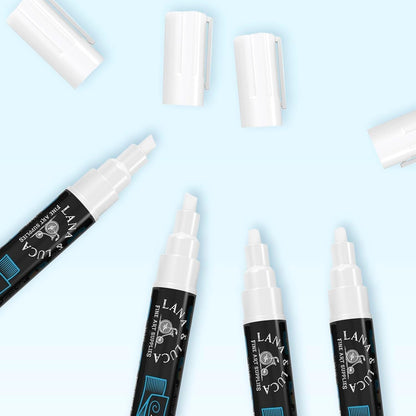 White Liquid Chalk Marker Pens - 6mm and 3mm, 3 of each