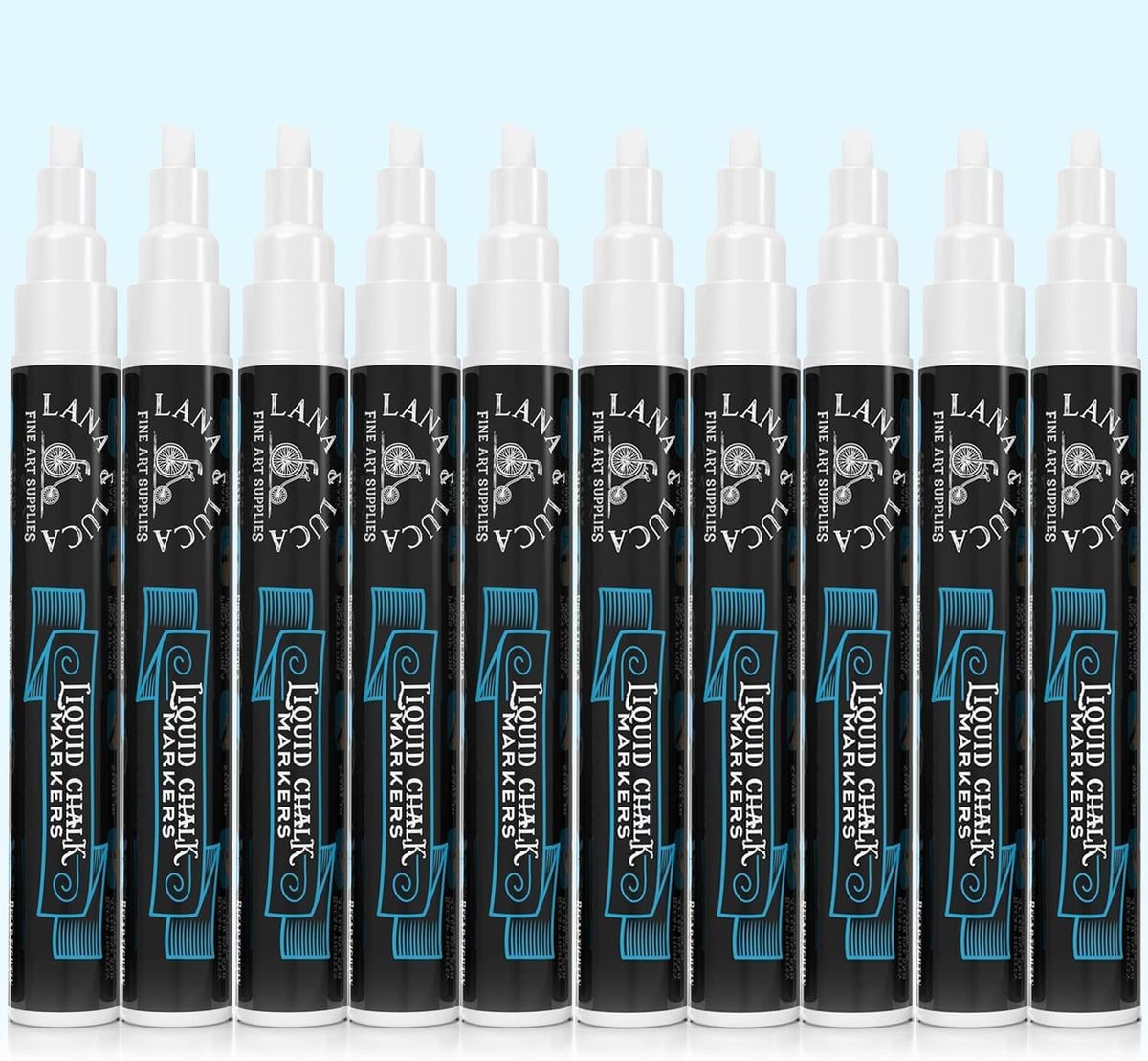 White Liquid Chalk Marker Pens - 6mm and 3mm, 3 of each