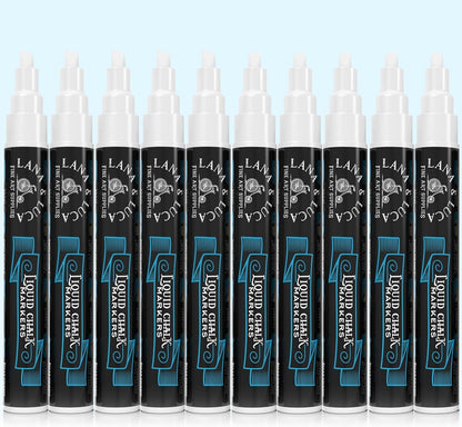 White Liquid Chalk Marker Pens - 6mm and 3mm, 3 of each