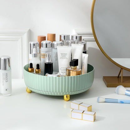 360 Rotating Makeup Perfume Organizer Skincare Tray, Small Grey | 360 Degree Spinning Lazy Susan Organizer Lotion Cosmetics Storage for Dresser, Vanity, Bathroom Countertop
