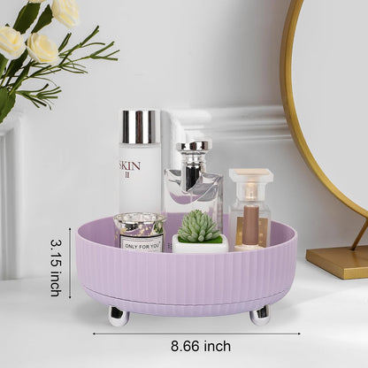 360 Rotating Makeup Perfume Organizer Skincare Tray, Small Grey | 360 Degree Spinning Lazy Susan Organizer Lotion Cosmetics Storage for Dresser, Vanity, Bathroom Countertop