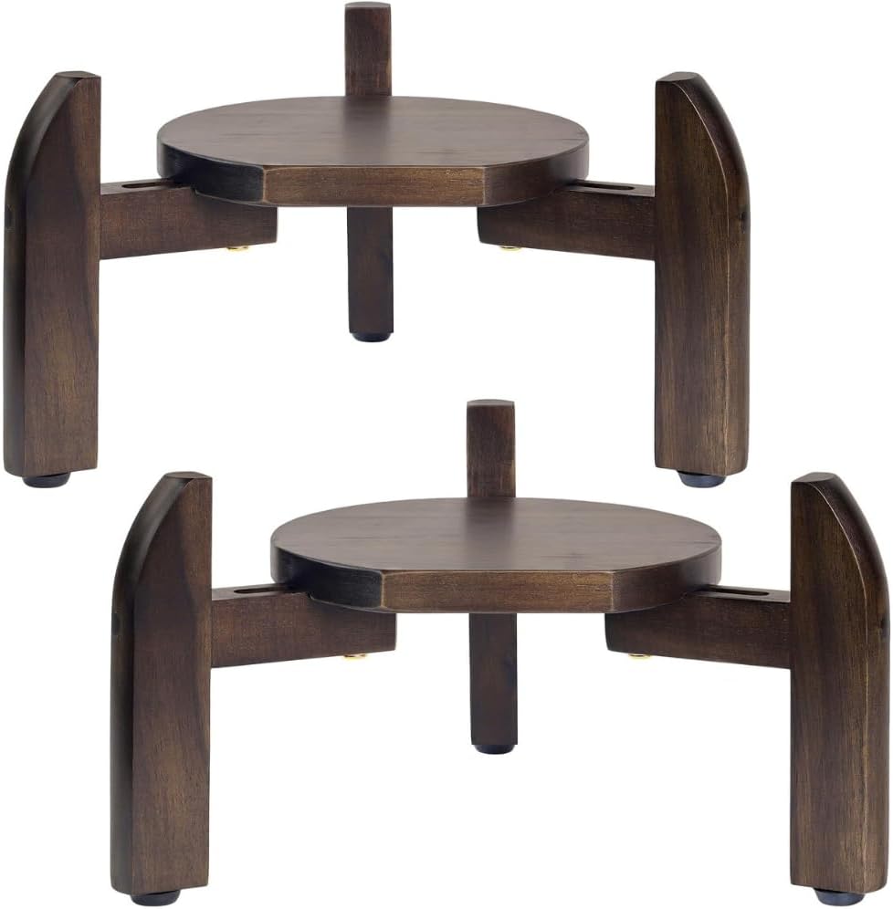 2 Pack Drink Dispenser Stand Adjustable Width from 8" to 11.2" Wide - Beverage Jar and Water Plastic Jug Holder - to Plant Flower Pots - Adjustable up to11.2-inch Wide (For 5-Gal Jug 8"-11.2") - Walnut Color