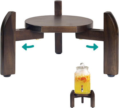 2 Pack Drink Dispenser Stand Adjustable Width from 8" to 11.2" Wide - Beverage Jar and Water Plastic Jug Holder - to Plant Flower Pots - Adjustable up to11.2-inch Wide (For 5-Gal Jug 8"-11.2") - Walnut Color