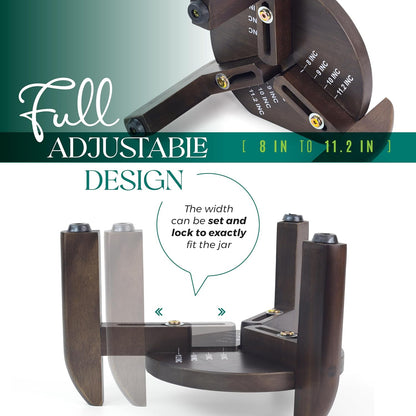 2 Pack Drink Dispenser Stand Adjustable Width from 8" to 11.2" Wide - Beverage Jar and Water Plastic Jug Holder - to Plant Flower Pots - Adjustable up to11.2-inch Wide (For 5-Gal Jug 8"-11.2") - Walnut Color