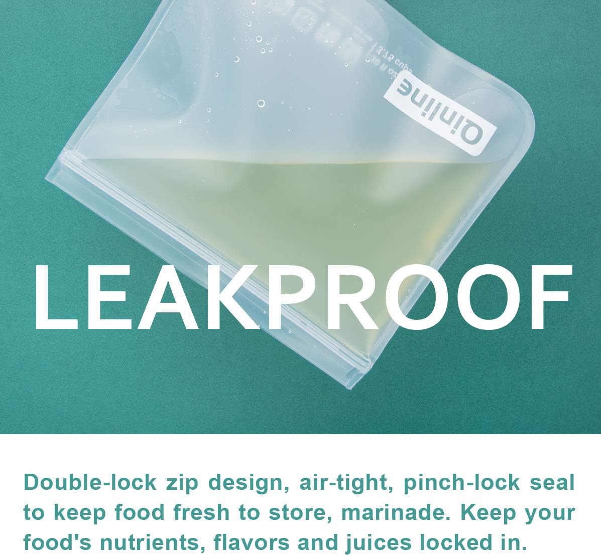 Reusable Food Storage Bags - 24 Pack Freezer Extra Thick Leakproof Lunch Bag - 8 Gallon 8 Sandwich 8 Snack Bags