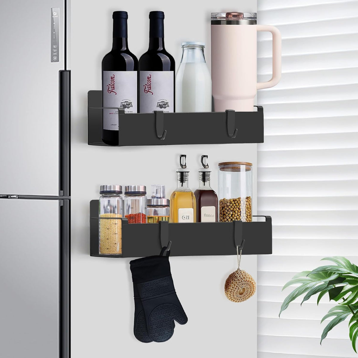 Magnetic Stanley Cup Holder for Fridge, Tumbler Organizer Strong Fridge & Metal Surface Water Bottle Organizer for Kitchen, Stanley Cup Accessories, 2 Pack