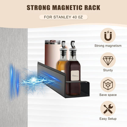 Magnetic Stanley Cup Holder for Fridge, Tumbler Organizer Strong Fridge & Metal Surface Water Bottle Organizer for Kitchen, Stanley Cup Accessories, 2 Pack