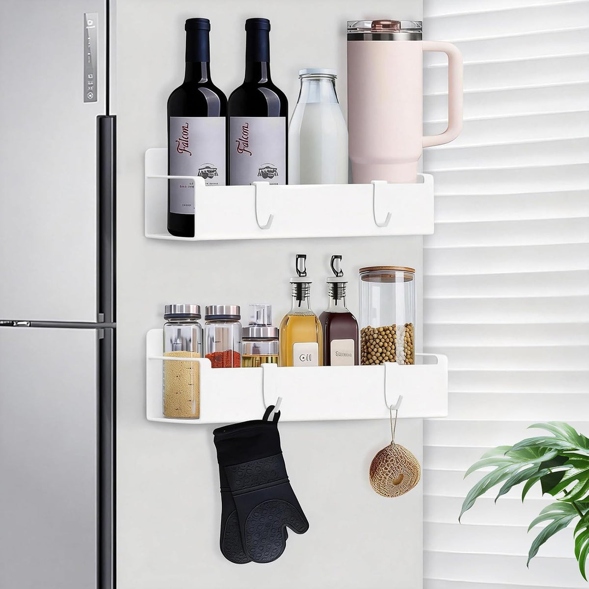 Magnetic Stanley Cup Holder for Fridge, Tumbler Organizer Strong Fridge & Metal Surface Water Bottle Organizer for Kitchen, Stanley Cup Accessories, 2 Pack