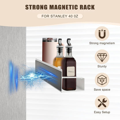Magnetic Stanley Cup Holder for Fridge, Tumbler Organizer Strong Fridge & Metal Surface Water Bottle Organizer for Kitchen, Stanley Cup Accessories, 2 Pack