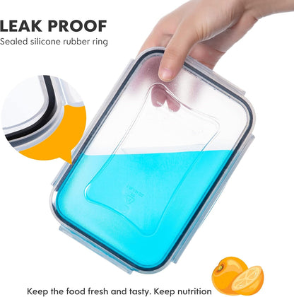 40 PCS Food Storage Containers with Lids Airtight (20 Lids &20 Containers) - Leakproof Meal-Prep Containers for Kitchen Storage Reusable Plastic Microwave/Dishwasher Safe with Labels & Pen