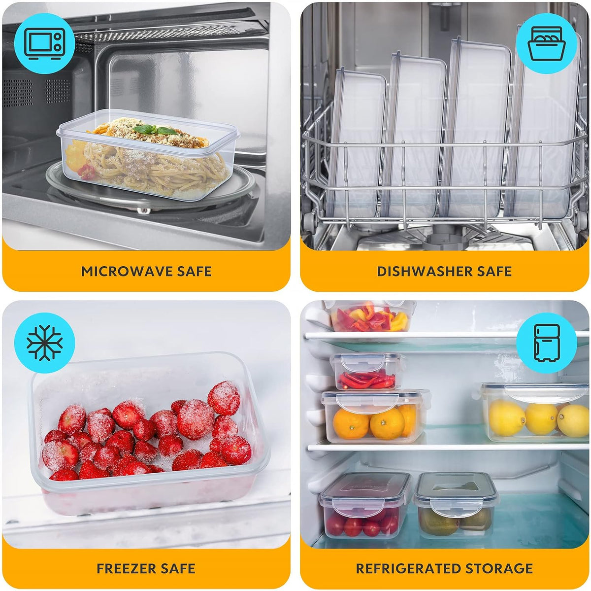 40 PCS Food Storage Containers with Lids Airtight (20 Lids &20 Containers) - Leakproof Meal-Prep Containers for Kitchen Storage Reusable Plastic Microwave/Dishwasher Safe with Labels & Pen