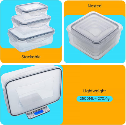 40 PCS Food Storage Containers with Lids Airtight (20 Lids &20 Containers) - Leakproof Meal-Prep Containers for Kitchen Storage Reusable Plastic Microwave/Dishwasher Safe with Labels & Pen