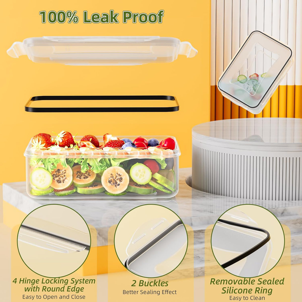 40 PCS Food Storage Containers with Lids Airtight (20 Lids &20 Containers) - Leakproof Meal-Prep Containers for Kitchen Storage Reusable Plastic Microwave/Dishwasher Safe with Labels & Pen
