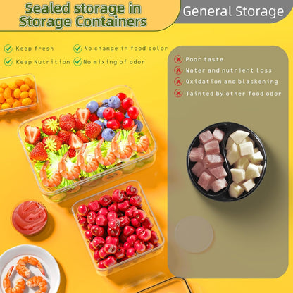 40 PCS Food Storage Containers with Lids Airtight (20 Lids &20 Containers) - Leakproof Meal-Prep Containers for Kitchen Storage Reusable Plastic Microwave/Dishwasher Safe with Labels & Pen