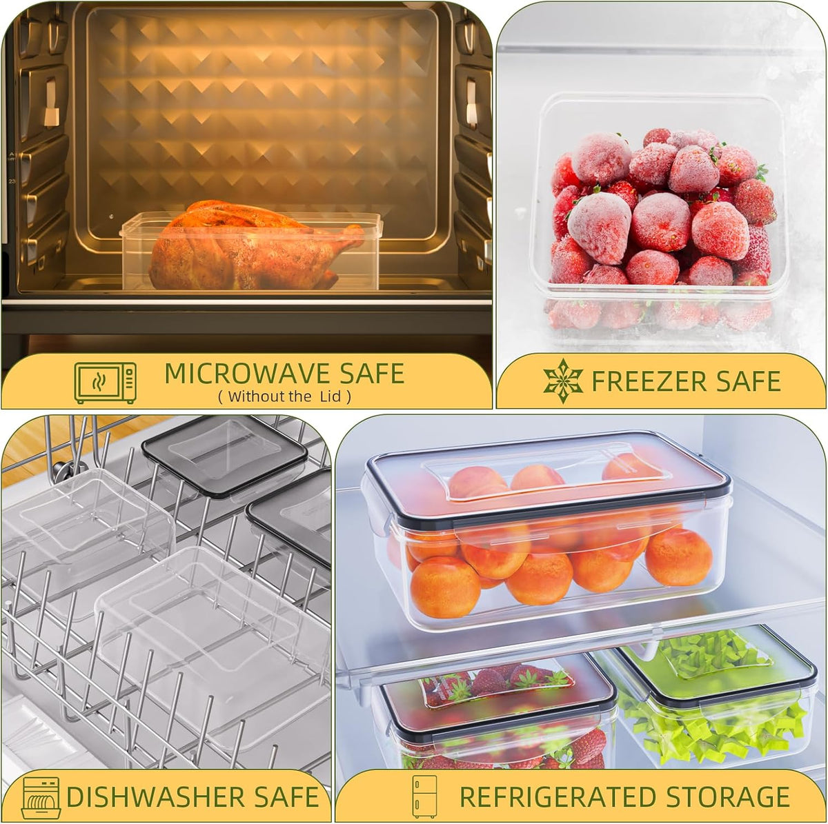 40 PCS Food Storage Containers with Lids Airtight (20 Lids &20 Containers) - Leakproof Meal-Prep Containers for Kitchen Storage Reusable Plastic Microwave/Dishwasher Safe with Labels & Pen