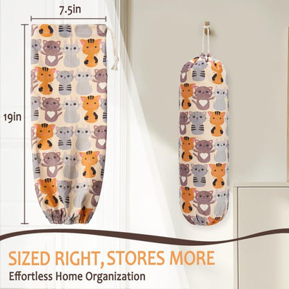 TOGETRUE Plastic Bag Holder, Cute Grocery Bag Holder for Plastic Bags, Wall Mount Bags Dispenser for Home Kitchen Decor (Cat)