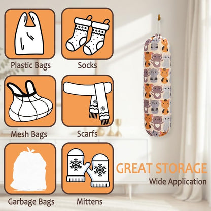 TOGETRUE Plastic Bag Holder, Cute Grocery Bag Holder for Plastic Bags, Wall Mount Bags Dispenser for Home Kitchen Decor (Cat)