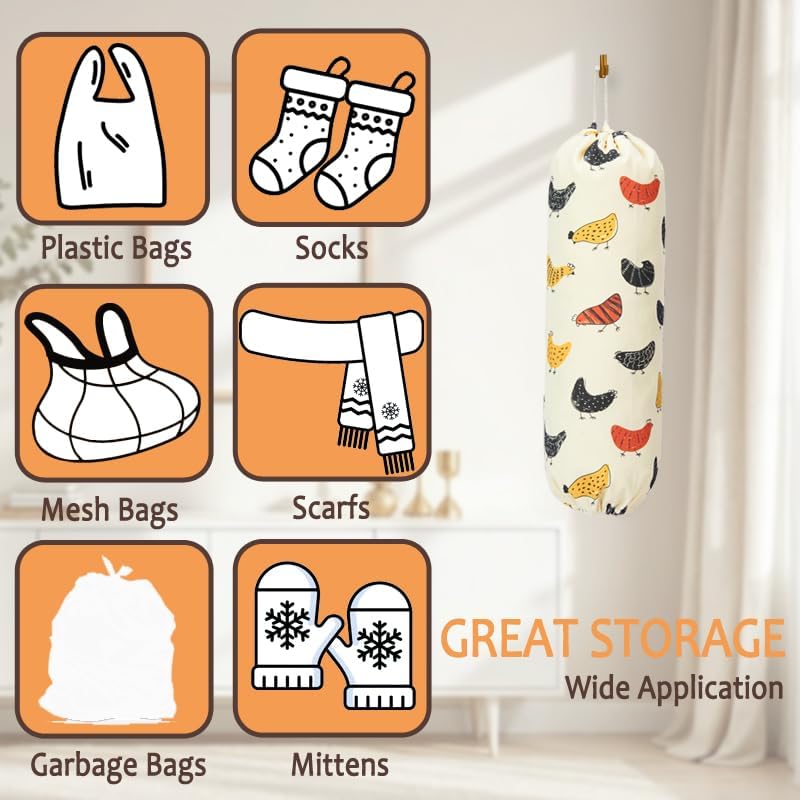 TOGETRUE Plastic Bag Holder, Cute Grocery Bag Holder for Plastic Bags, Wall Mount Bags Dispenser for Home Kitchen Decor (Cat)